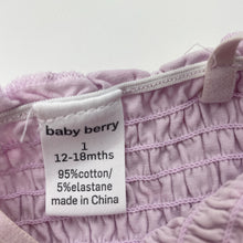 Load image into Gallery viewer, Girls Baby Berry, stretchy summer romper, butterflies, GUC, size 1,  