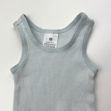 Load image into Gallery viewer, Unisex Target, blue ribbed organic cotton singlet top, GUC, size 000,  