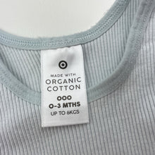 Load image into Gallery viewer, Unisex Target, blue ribbed organic cotton singlet top, GUC, size 000,  
