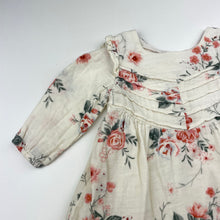 Load image into Gallery viewer, Girls Bebe by Minihaha, lined floral cotton dress, small marks on front, FUC, size 00, L: 39cm