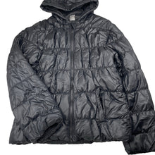 Load image into Gallery viewer, Girls Miss Understood, black hooded puffer jacket / coat, EUC, size 14,  