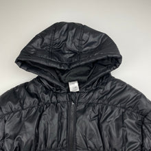 Load image into Gallery viewer, Girls Miss Understood, black hooded puffer jacket / coat, EUC, size 14,  