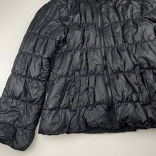 Load image into Gallery viewer, Girls Miss Understood, black hooded puffer jacket / coat, EUC, size 14,  