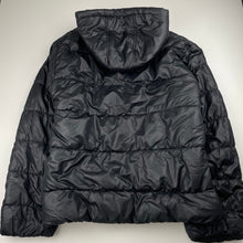 Load image into Gallery viewer, Girls Miss Understood, black hooded puffer jacket / coat, EUC, size 14,  