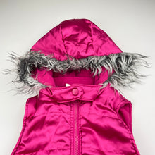 Load image into Gallery viewer, Girls Junior Zone, fleece lined hooded pink satin vest, GUC, size 8,  