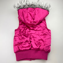 Load image into Gallery viewer, Girls Junior Zone, fleece lined hooded pink satin vest, GUC, size 8,  