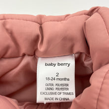 Load image into Gallery viewer, Girls Baby Berry, pink puffer vest / sleeveless jacket, EUC, size 2,  