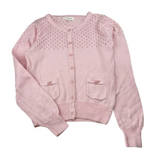 Load image into Gallery viewer, Girls Pumpkin Patch, pink knitted cotton cardigan, EUC, size 9,  