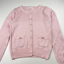Load image into Gallery viewer, Girls Pumpkin Patch, pink knitted cotton cardigan, EUC, size 9,  