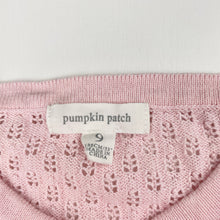 Load image into Gallery viewer, Girls Pumpkin Patch, pink knitted cotton cardigan, EUC, size 9,  