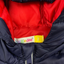 Load image into Gallery viewer, Unisex Higgledee, navy puffer jacket / coat, EUC, size 2,  
