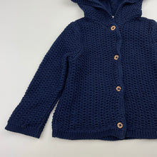 Load image into Gallery viewer, Girls Tommy Bahama, navy knitted cotton hooded cardigan, GUC, size 1,  