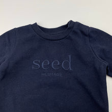 Load image into Gallery viewer, Unisex Seed, Heritage embroidered navy sweater, EUC, size 00,  