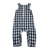 Load image into Gallery viewer, Unisex Country Road, checked cotton overalls / romper, light mark back left armpit, FUC, size 0,  