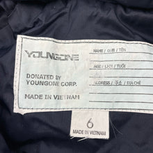 Load image into Gallery viewer, Unisex YOUNGONE, black hooded jacket / coat, EUC, size 6,  