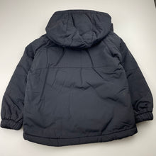 Load image into Gallery viewer, Unisex YOUNGONE, black hooded jacket / coat, EUC, size 6,  