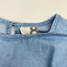 Load image into Gallery viewer, Girls Cotton On, embroidered chambray cotton dress, mark back left skirt, FUC, size 8, L: 65cm