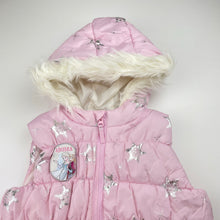 Load image into Gallery viewer, Girls Disney, Frozen hooded puffer vest / jacket, EUC, size 6,  