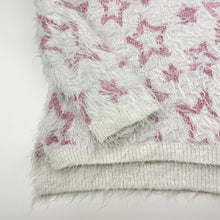 Load image into Gallery viewer, Girls H&amp;M, fluffy knit sweater / jumper, stars, GUC, size 7-8,  