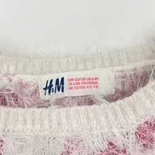 Load image into Gallery viewer, Girls H&amp;M, fluffy knit sweater / jumper, stars, GUC, size 7-8,  