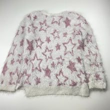 Load image into Gallery viewer, Girls H&amp;M, fluffy knit sweater / jumper, stars, GUC, size 7-8,  