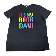 Load image into Gallery viewer, Unisex black, soft feel tee / top, birthday, EUC, size 7,  