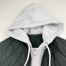 Load image into Gallery viewer, Boys Indie, quilted hooded jacket / coat, no size, armpit to armpit: 34cm, shoulder to cuff: 38cm, FUC, size 5-6,  