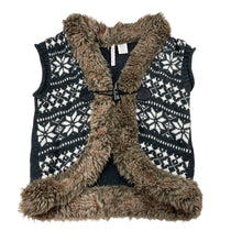 Load image into Gallery viewer, Girls Heart 'n' Crush, faux fur trim knitted vest, Sz: L, armpit to armpit: 38cm, FUC, size 8-10,  