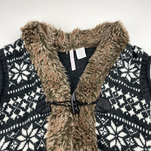 Load image into Gallery viewer, Girls Heart 'n' Crush, faux fur trim knitted vest, Sz: L, armpit to armpit: 38cm, FUC, size 8-10,  