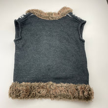 Load image into Gallery viewer, Girls Heart 'n' Crush, faux fur trim knitted vest, Sz: L, armpit to armpit: 38cm, FUC, size 8-10,  