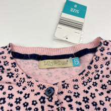 Load image into Gallery viewer, Girls Lily &amp; Dan, pink &amp; navy floral cotton cardigan, NEW, size 8,  