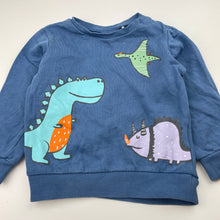Load image into Gallery viewer, Boys Lily &amp; Dan, fleece lined cotton sweater / jumper, dinosaurs, EUC, size 2,  