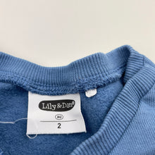 Load image into Gallery viewer, Boys Lily &amp; Dan, fleece lined cotton sweater / jumper, dinosaurs, EUC, size 2,  