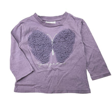 Load image into Gallery viewer, Girls Mango, purple cotton long sleeve top, butterfly, GUC, size 2,  