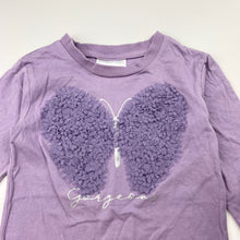 Load image into Gallery viewer, Girls Mango, purple cotton long sleeve top, butterfly, GUC, size 2,  