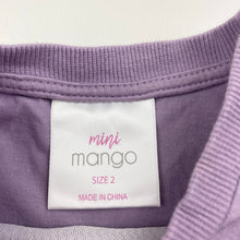 Load image into Gallery viewer, Girls Mango, purple cotton long sleeve top, butterfly, GUC, size 2,  
