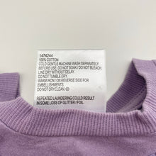 Load image into Gallery viewer, Girls Mango, purple cotton long sleeve top, butterfly, GUC, size 2,  