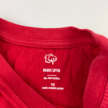 Load image into Gallery viewer, Unisex B&amp;L, red organic cotton tee / top, GUC, size 10,  