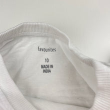 Load image into Gallery viewer, Unisex Favourites, white cotton tee / top, EUC, size 10,  