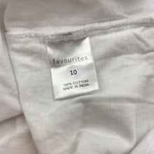 Load image into Gallery viewer, Unisex Favourites, white cotton tee / top, EUC, size 10,  