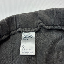 Load image into Gallery viewer, Boys Anko, grey cotton pants / bottoms, elasticated, GUC, size 0,  