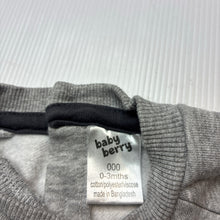 Load image into Gallery viewer, Boys Baby Berry, grey fleece lined sweater / jumper, GUC, size 000,  
