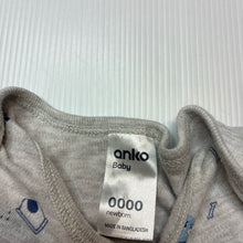 Load image into Gallery viewer, Unisex Anko, grey bodysuit / romper, dogs, EUC, size 0000,  