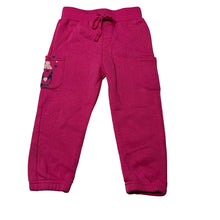 Load image into Gallery viewer, Girls Mango, pink fleece lined track pants, elasticated, Inside leg: 30.5cm, EUC, size 2,  