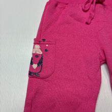 Load image into Gallery viewer, Girls Mango, pink fleece lined track pants, elasticated, Inside leg: 30.5cm, EUC, size 2,  