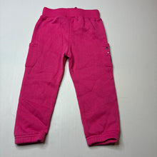 Load image into Gallery viewer, Girls Mango, pink fleece lined track pants, elasticated, Inside leg: 30.5cm, EUC, size 2,  