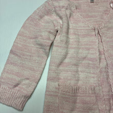 Load image into Gallery viewer, Girls Kids &amp; Co, pink marle knit longline cardigan, L: 43cm, NEW, size 2,  
