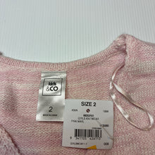 Load image into Gallery viewer, Girls Kids &amp; Co, pink marle knit longline cardigan, L: 43cm, NEW, size 2,  