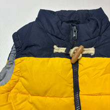 Load image into Gallery viewer, Boys Cotton On, yellow &amp; navy puffer vest / jacket, EUC, size 1,  