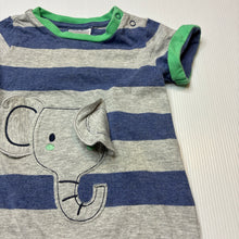Load image into Gallery viewer, Boys Sprout, striped cotton romper, elephant, GUC, size 00,  
